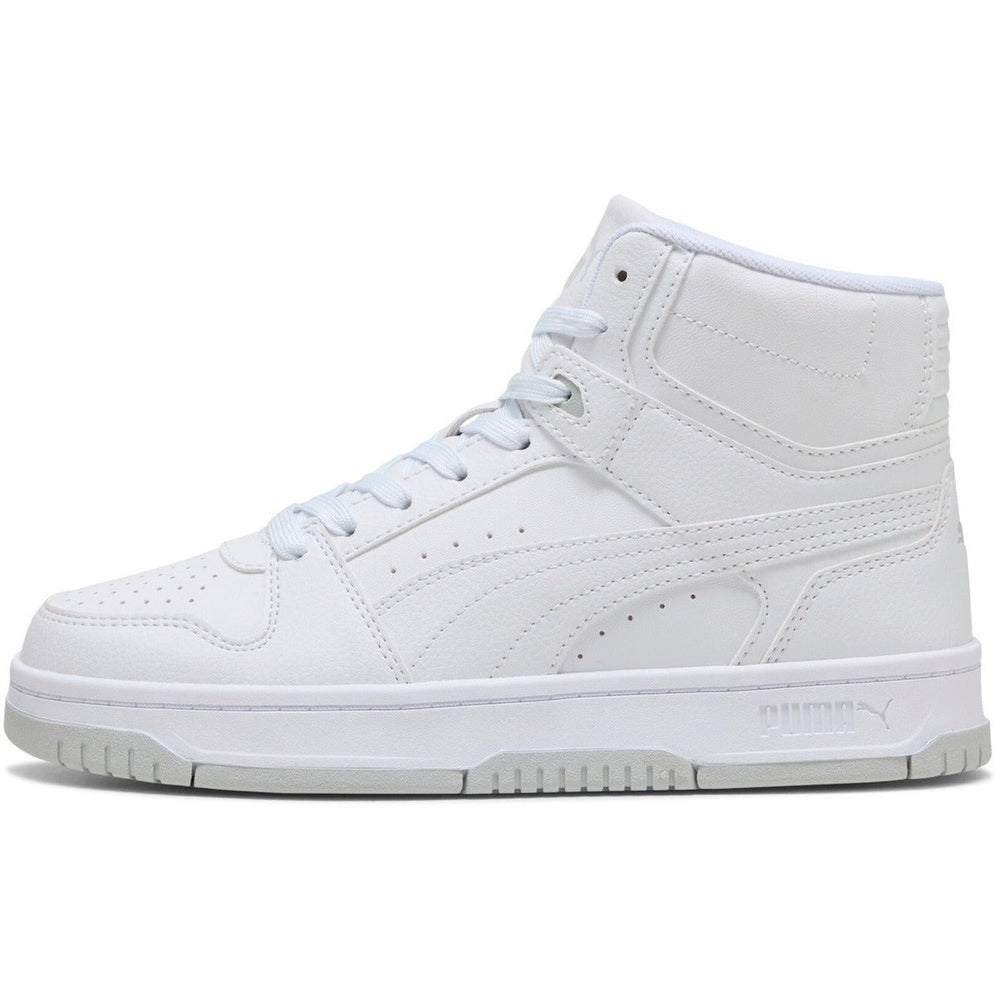 Puma Unisex Kiddies Rebound Slam Mid AC + PS Sneakers In White/Cool Light Gray