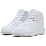 Puma Unisex Kiddies Rebound Slam Mid Junior Sneakers In White/Cool Light Gray