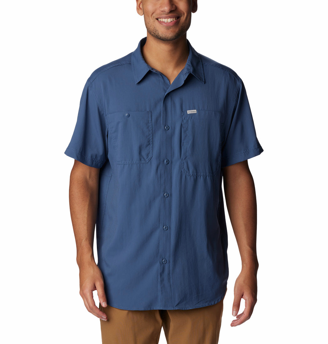 Columbia Mens Silver Ridge Utility Lite Shirt In Blue
