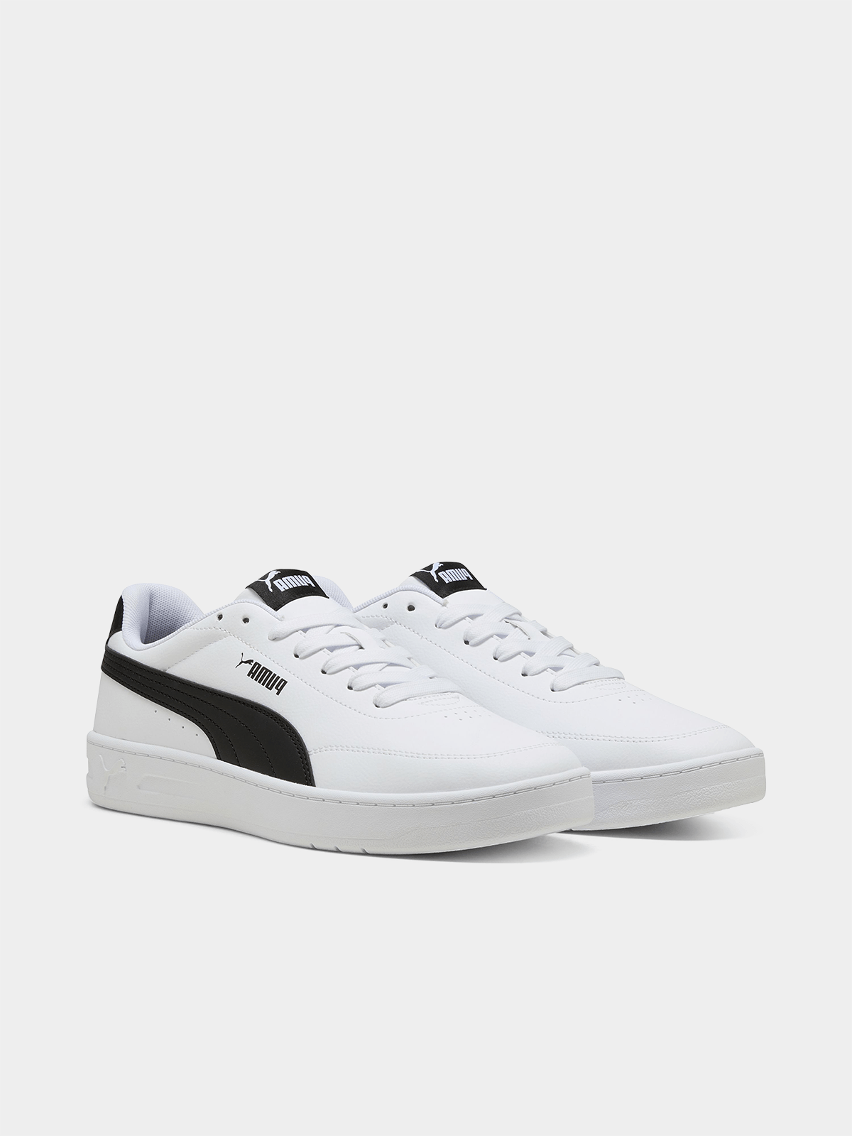 Puma Mens Court Classic Clean Shoes In White/Black