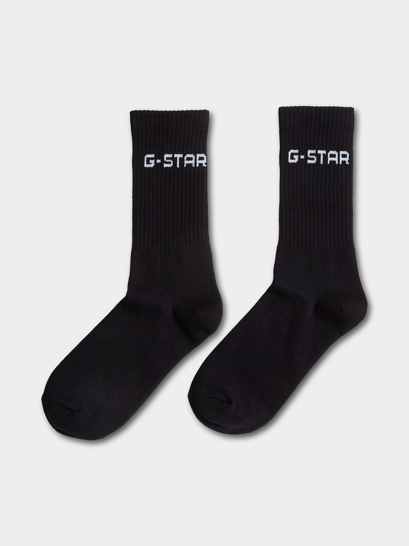 G-Star Mens 2Pack Black Sport Socks Dark
