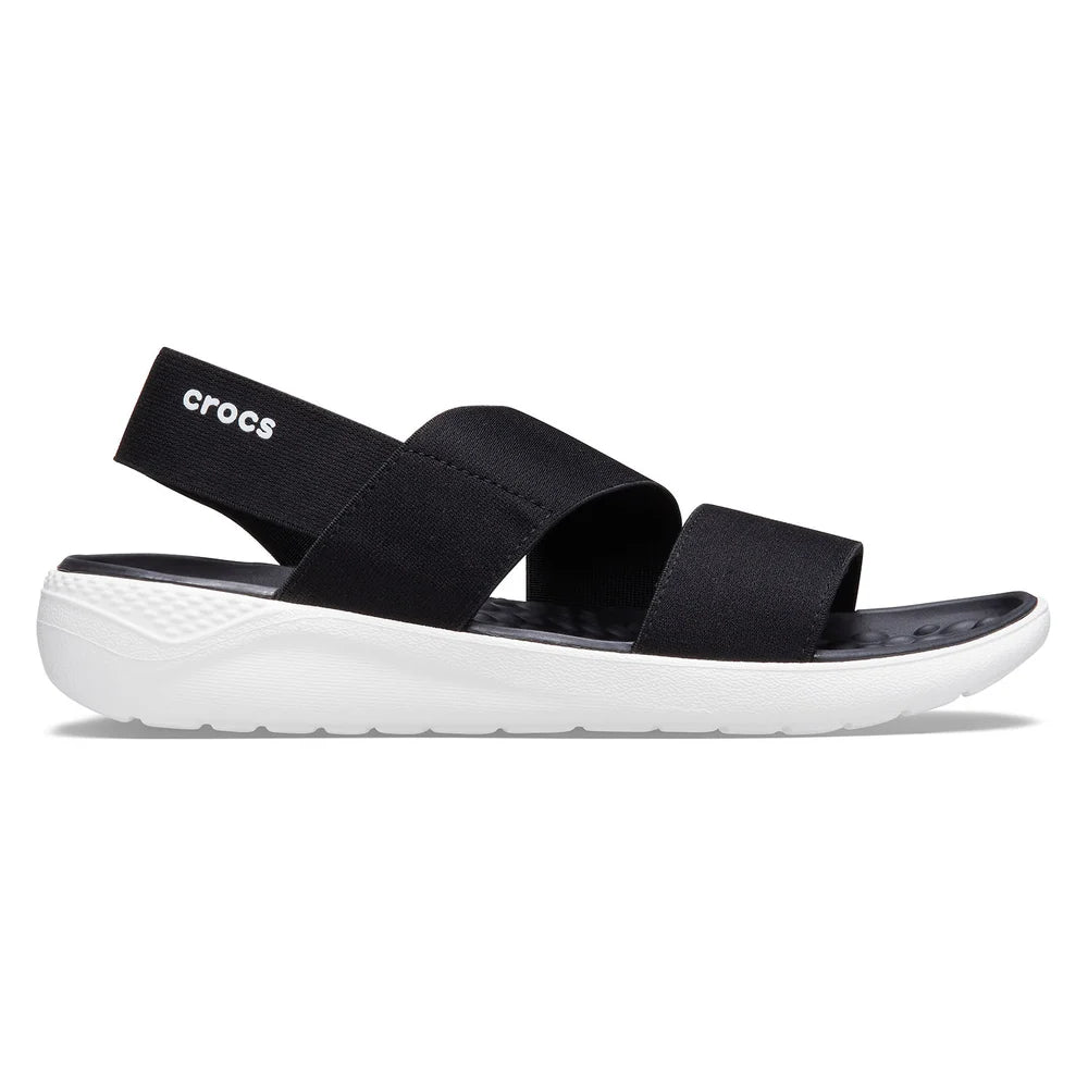 Crocs Womens Literide Stretch Sandals In Black/White