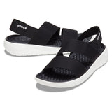 Crocs Womens Literide Stretch Sandals In Black/White