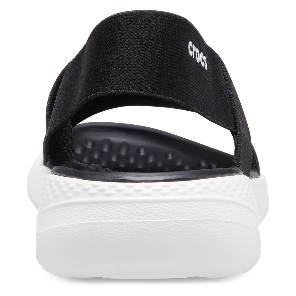 Crocs Womens Literide Stretch Sandals In Black/White