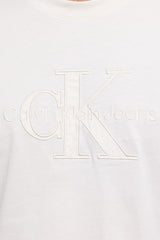 Calvin Klein J325916 Monologo Applique Tee  Ivory