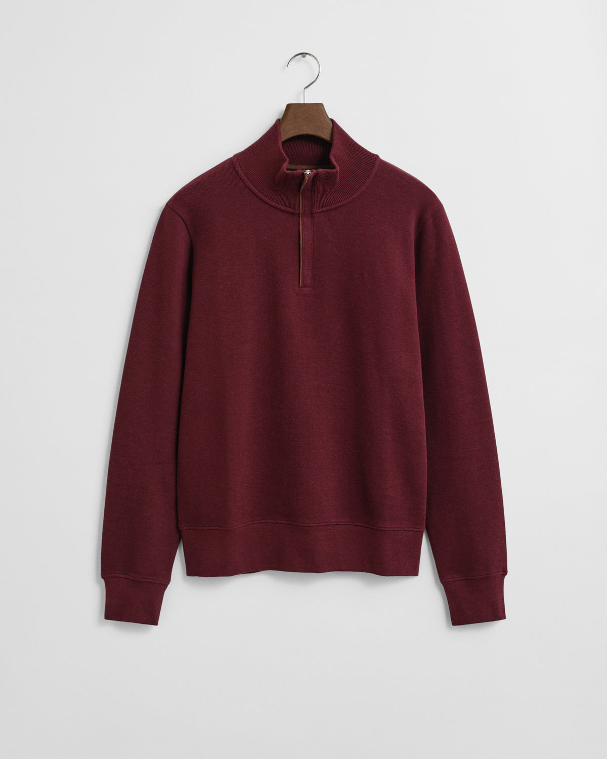 Gant Sacker Rib Half Zip Jersey In Coral