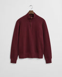 Gant Sacker Rib Half Zip Jersey In Coral