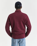 Gant Sacker Rib Half Zip Jersey In Coral