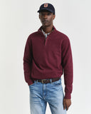 Gant Sacker Rib Half Zip Jersey In Coral