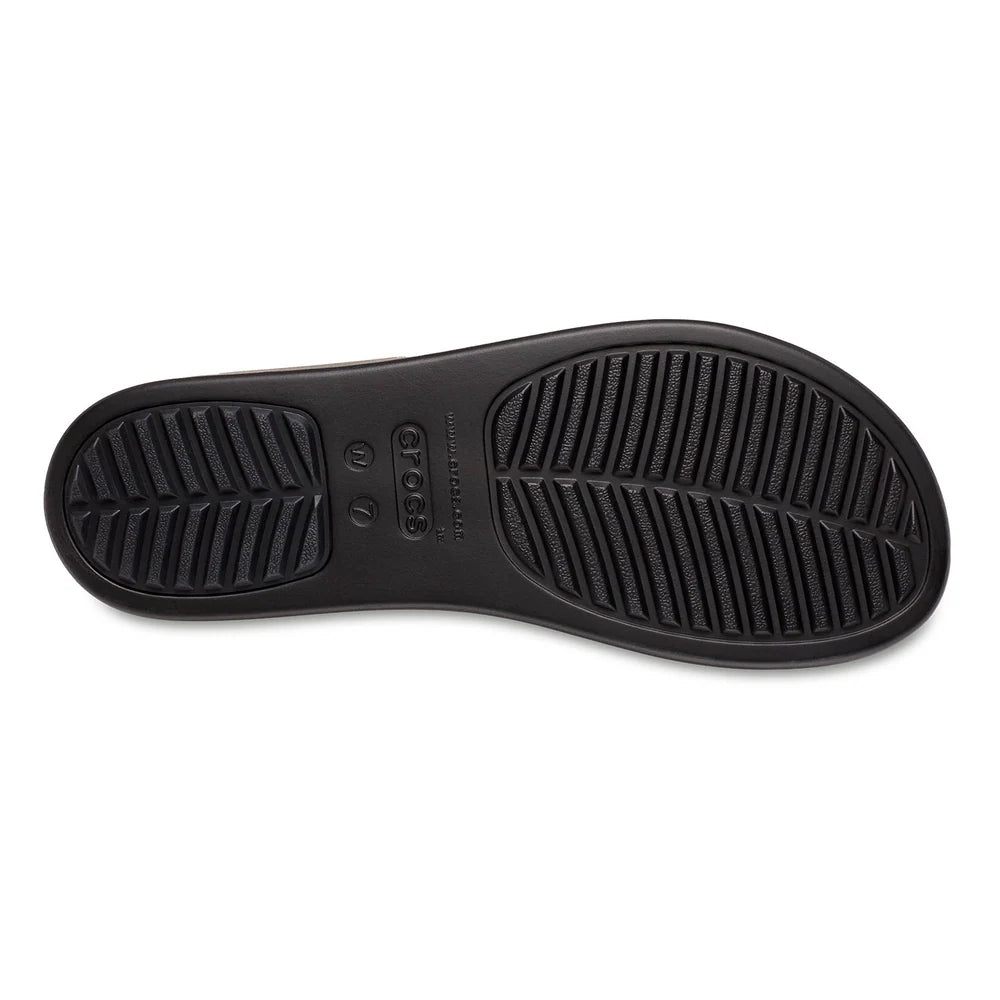Crocs Womens Brooklyn Buckle Low Wedge Sandals In Black