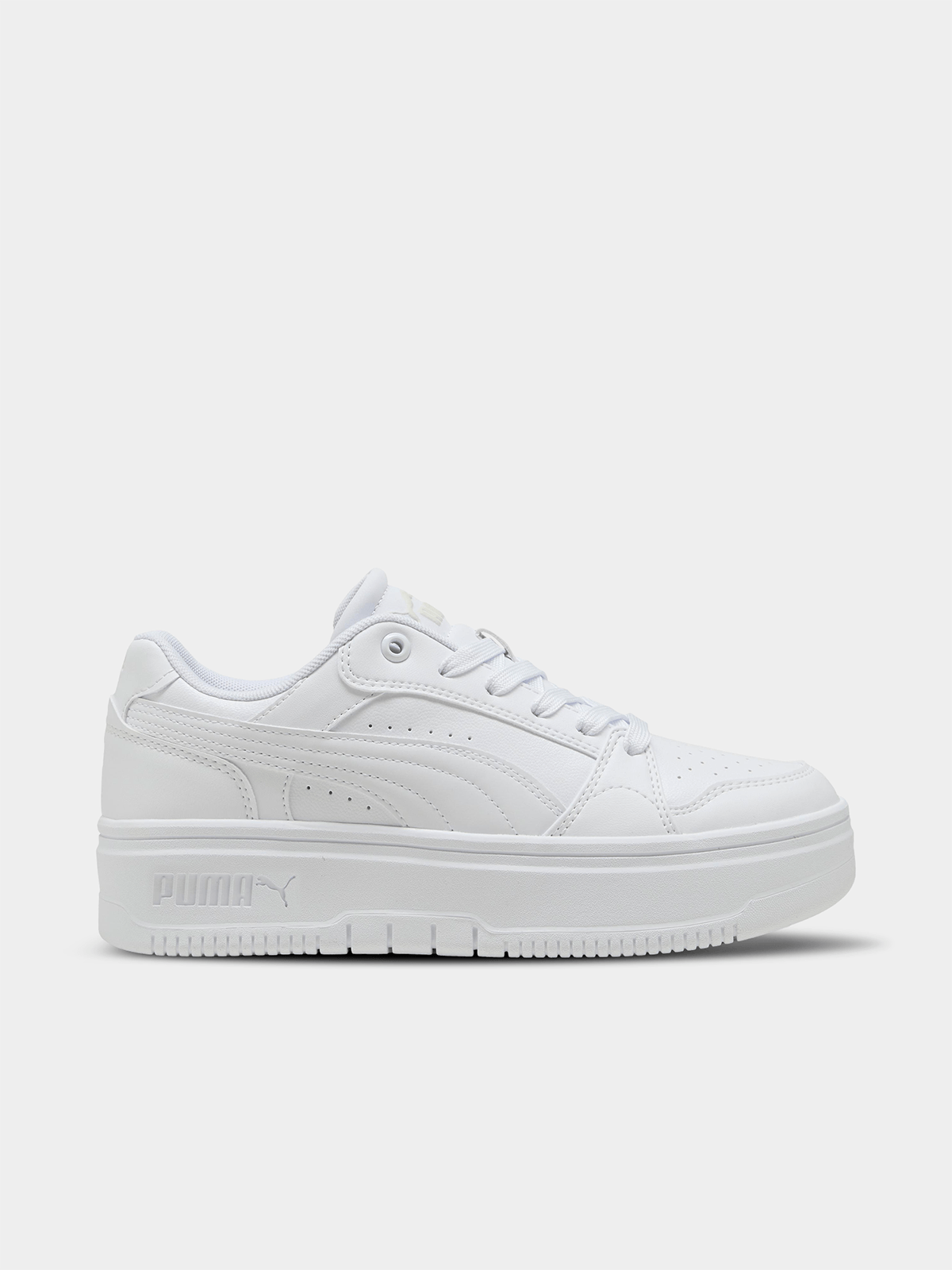 Puma Unisex Kids Rebound Femme Shoes In White & Grey