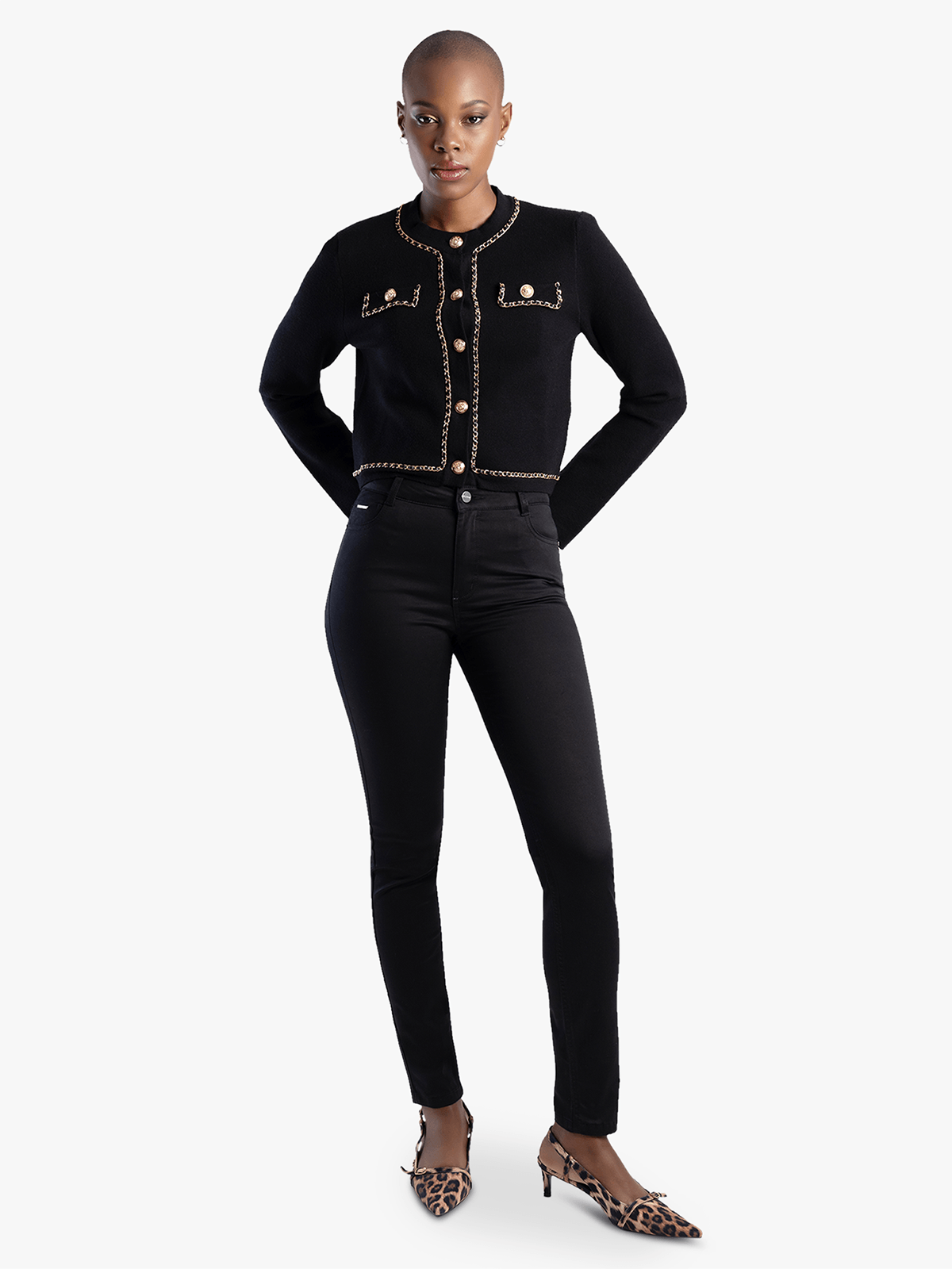 Sissy boy Womens Mid-Waist Skinny Jeans In Black