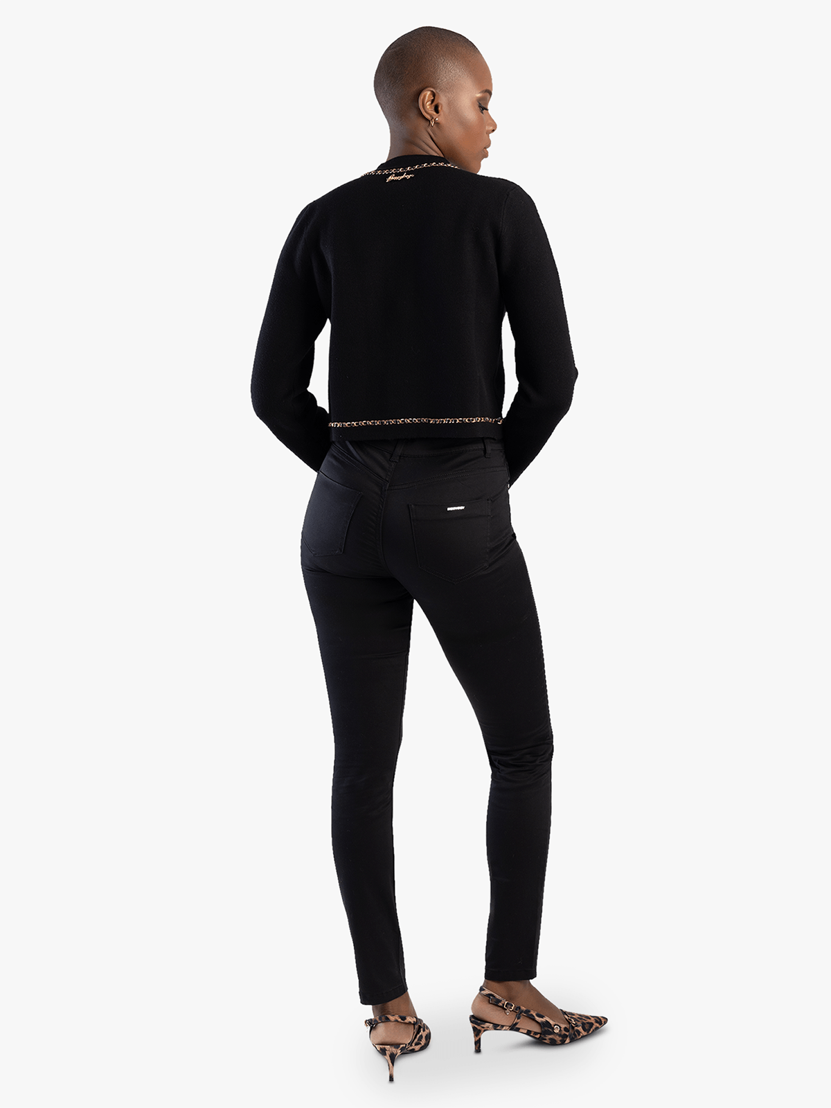 Sissy boy Womens Mid-Waist Skinny Jeans In Black