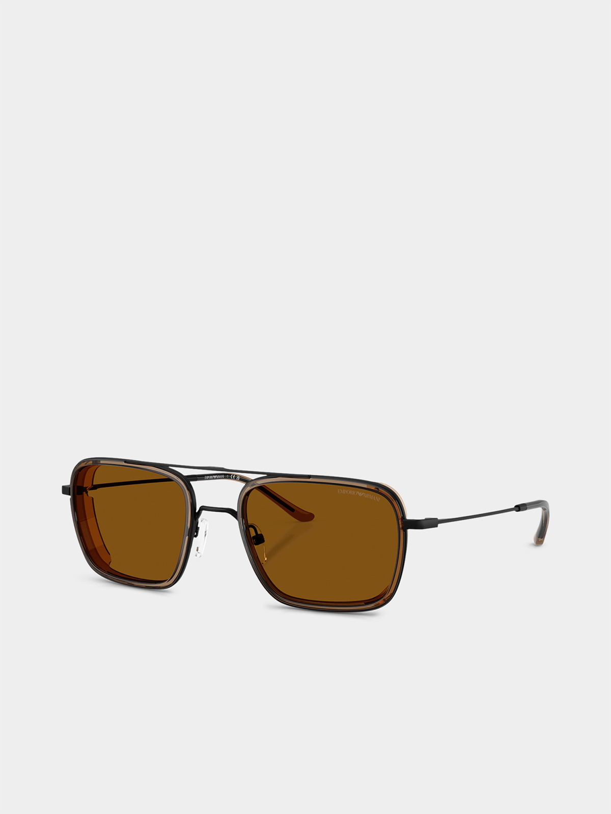 Emporio Armani Mens Square Sunglasses In Matte Black