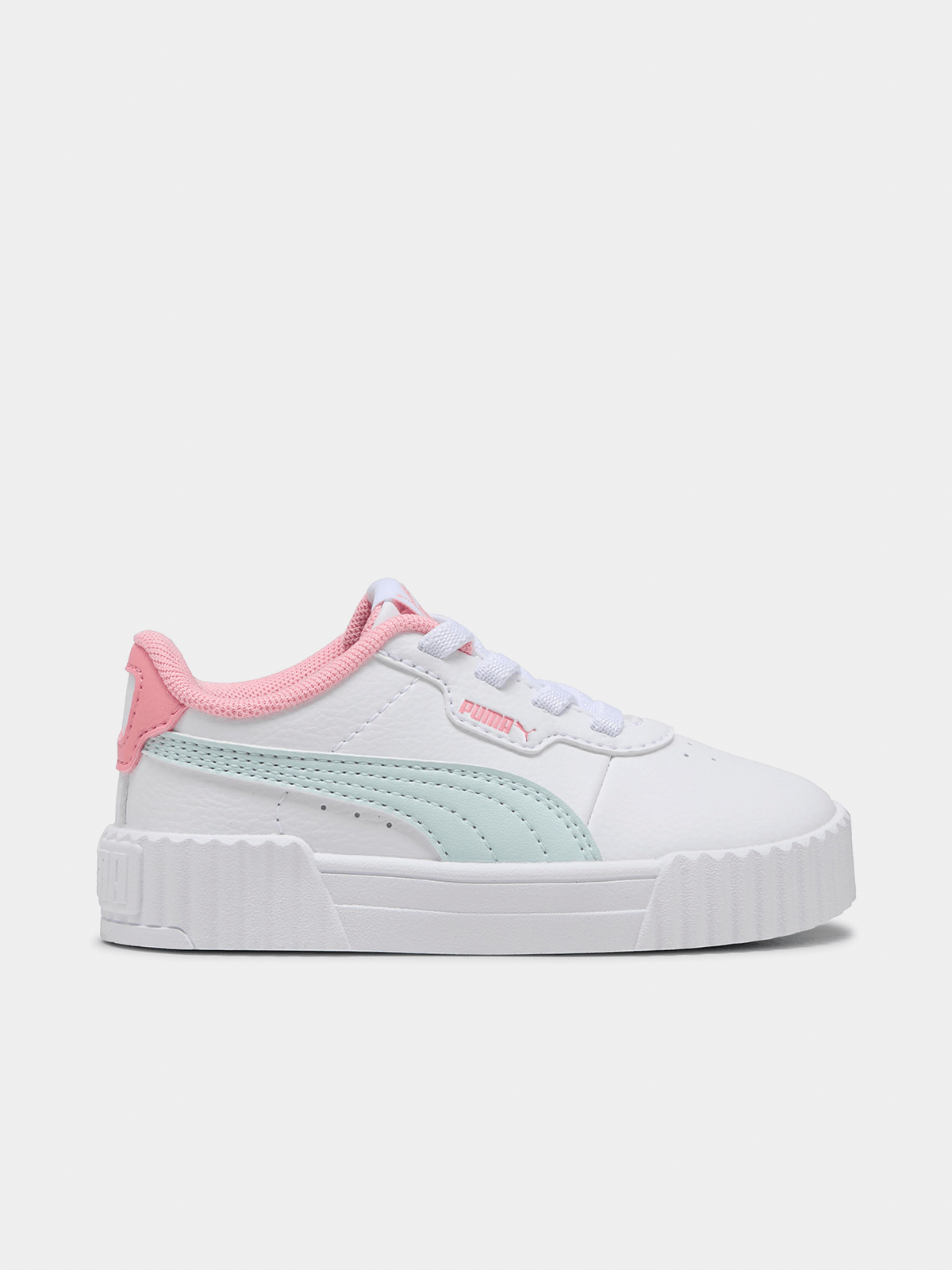 Puma Girls Carina 3.0 Ps Shoes In White & Pink