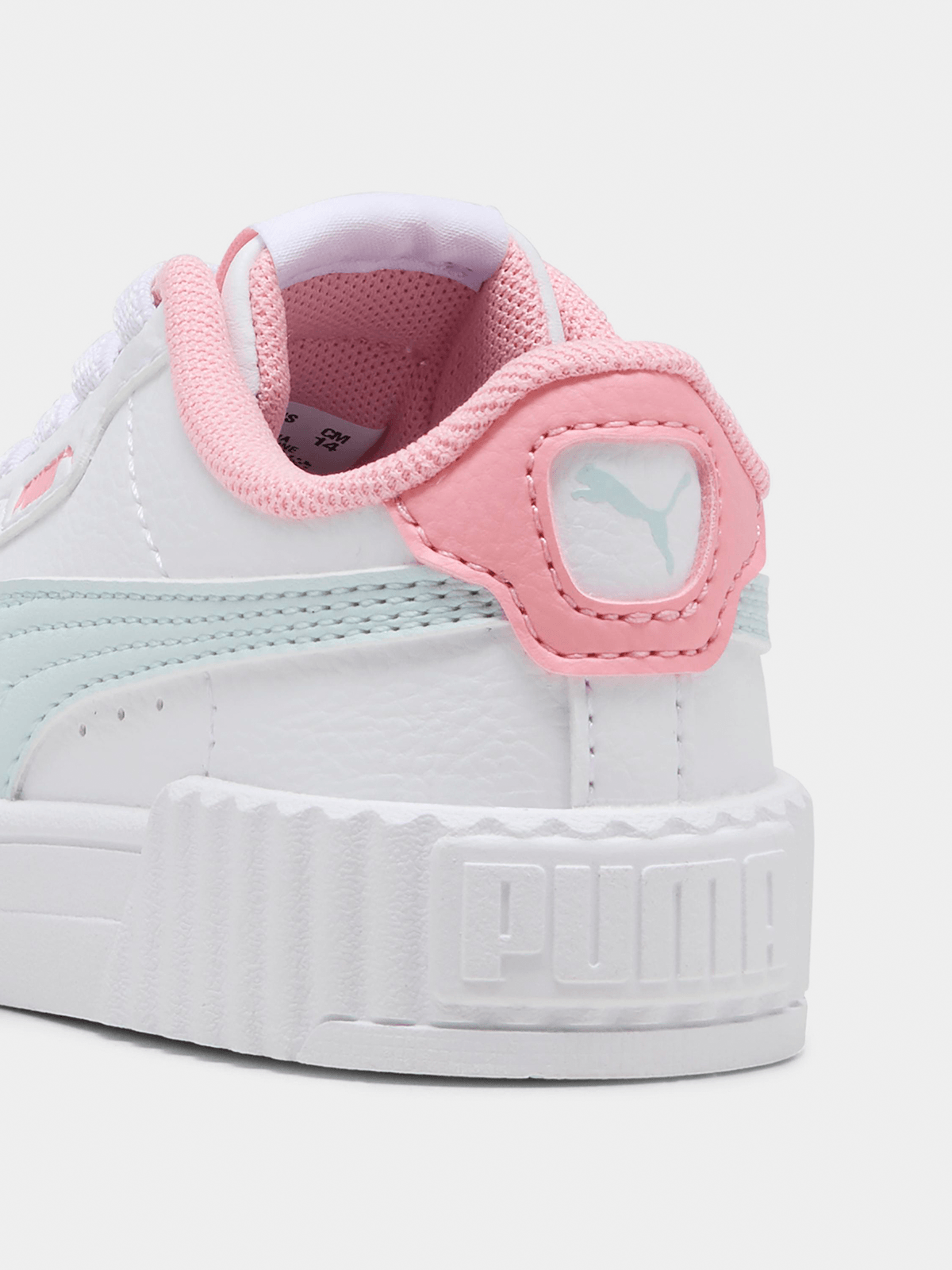 Puma Girls Carina 3.0 Ps Shoes In White & Pink
