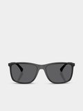 Emporio Armani Mens Rectangular Sunglasses In Matte Black