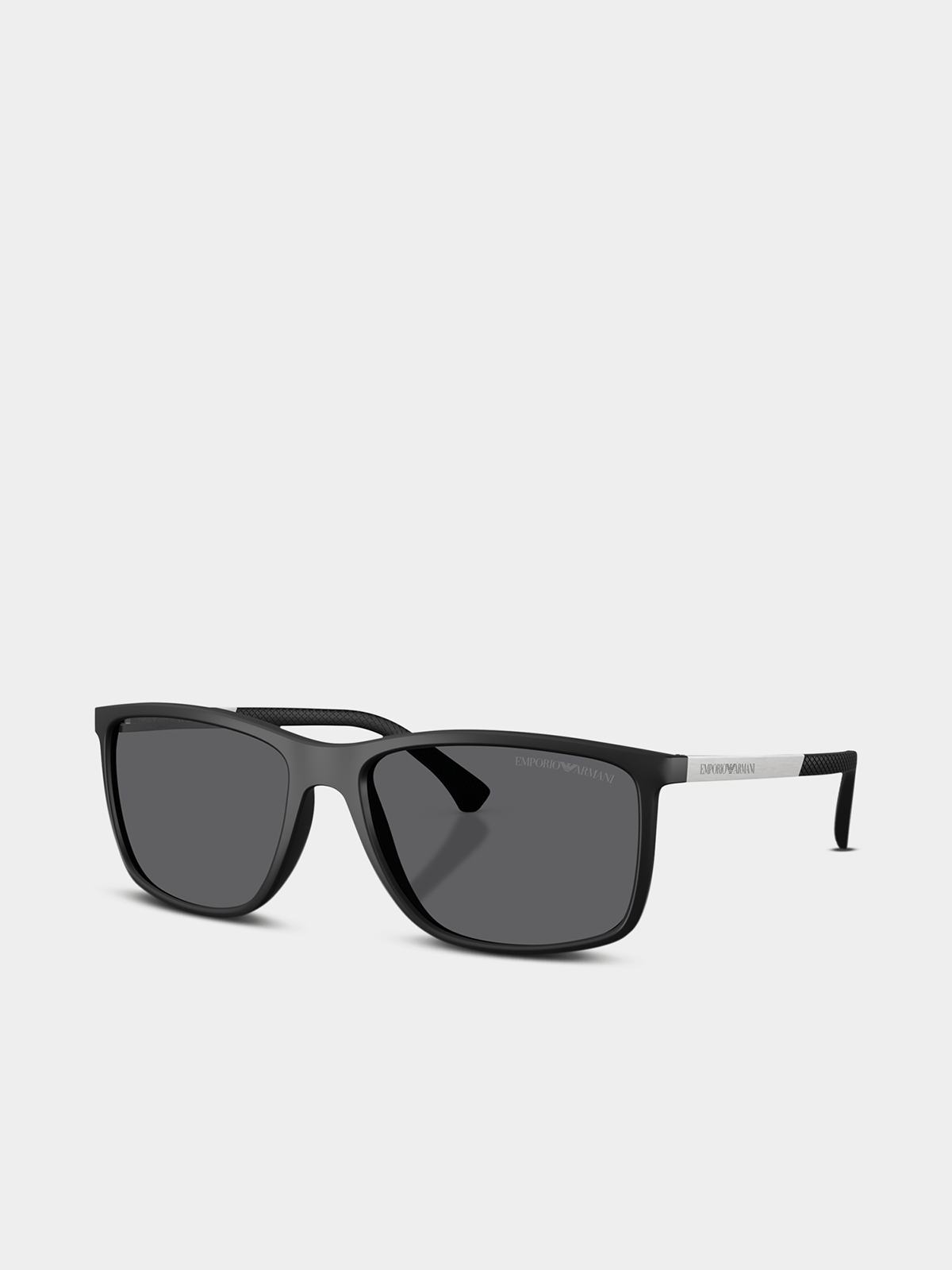 Emporio Armani Mens Rectangular Sunglasses In Matte Black