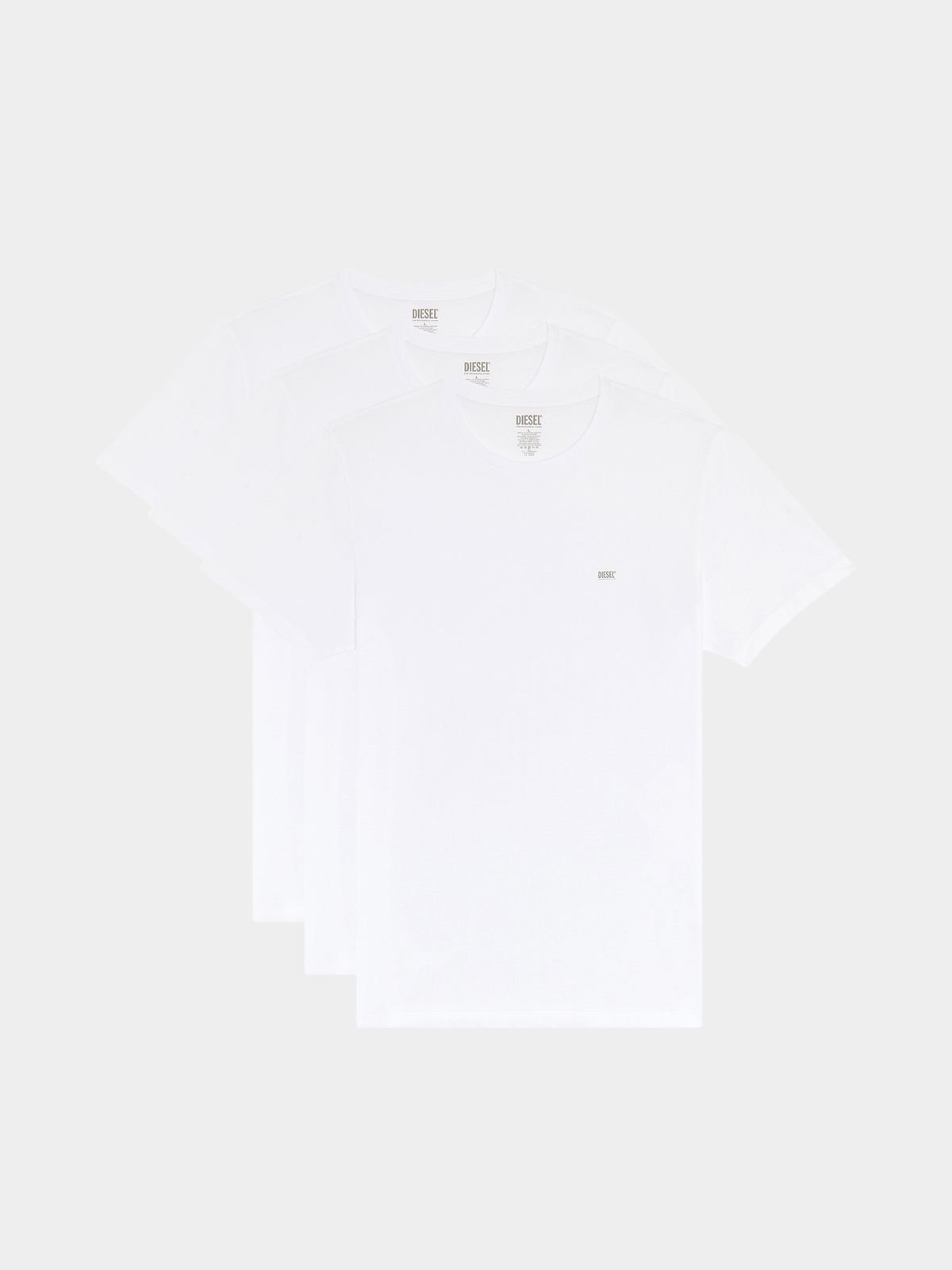 Diesel Mens M-Umtee-Jaket 3 Pack T-Shirts In White