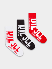 Diesel Mens  Red/White/Black Skm-Ray 3Pc Socks