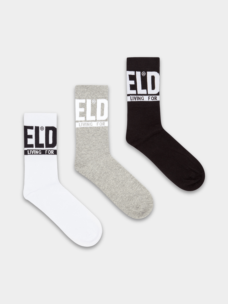 Diesel Mens Grey Skm-Ray 3 Pack Socks