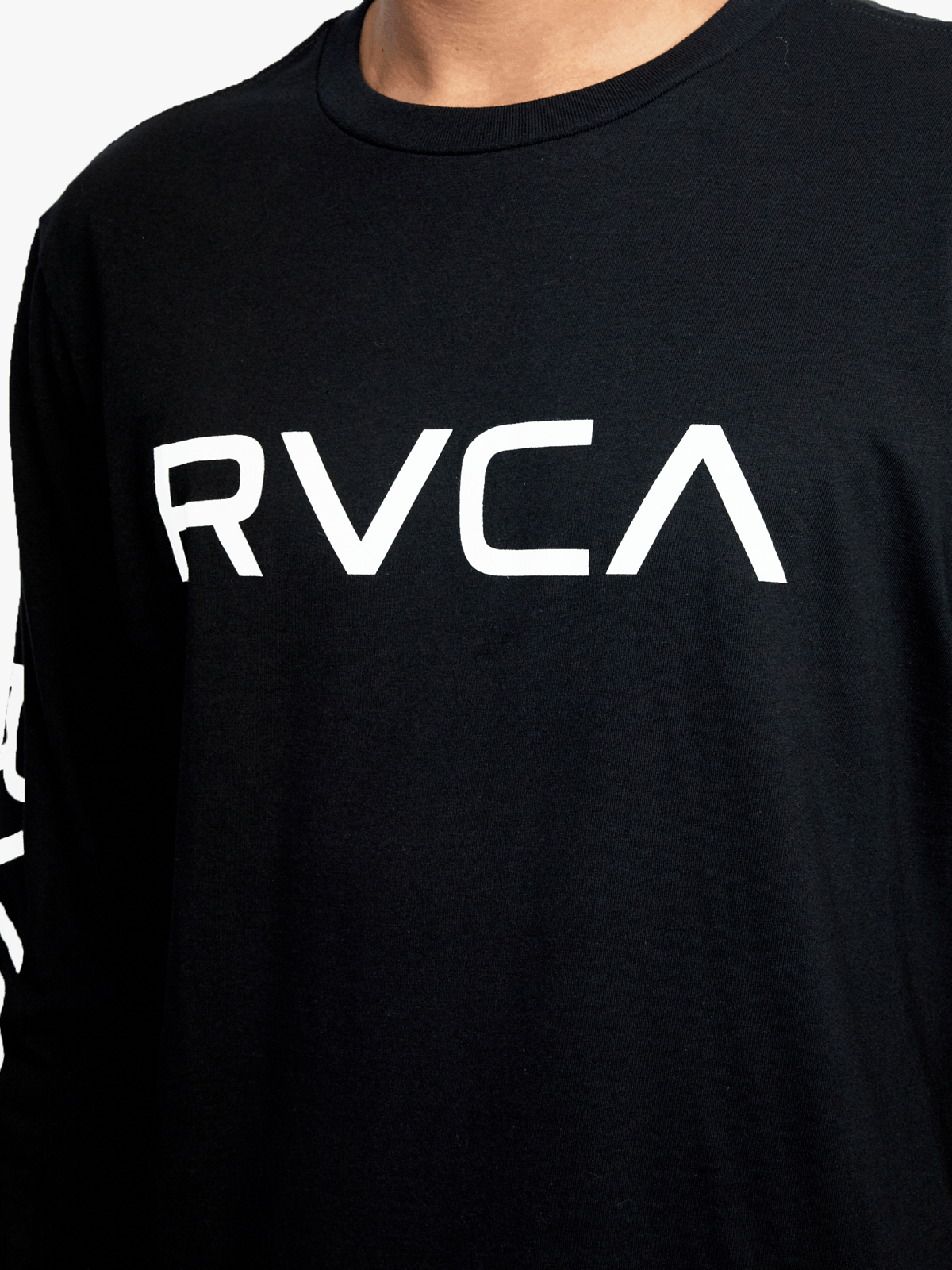 RVCA Mens Big RVCA Long Sleeve T-Shirt In Black
