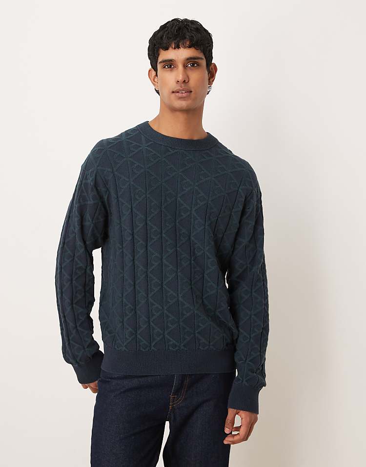 Calvin Klein Mens Easy Cotton Crew Neck Sweater In In Teal