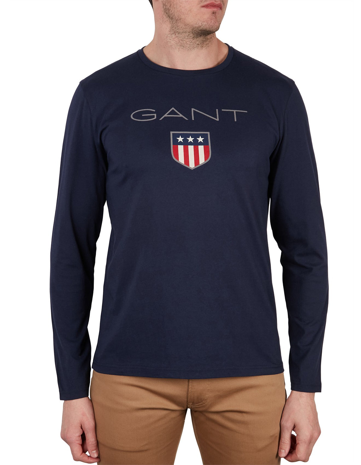 Gant Shield Long Sleeve T-Shirt In Dark Blue