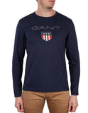 Gant Shield Long Sleeve T-Shirt In Dark Blue