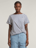 G-Star Raw  Striped Knot R T Wmn Lt Chalk/M
