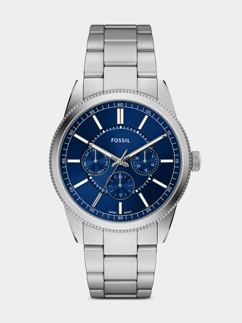 Fossil Mens Pearson Stainless Steel Watch In Silver