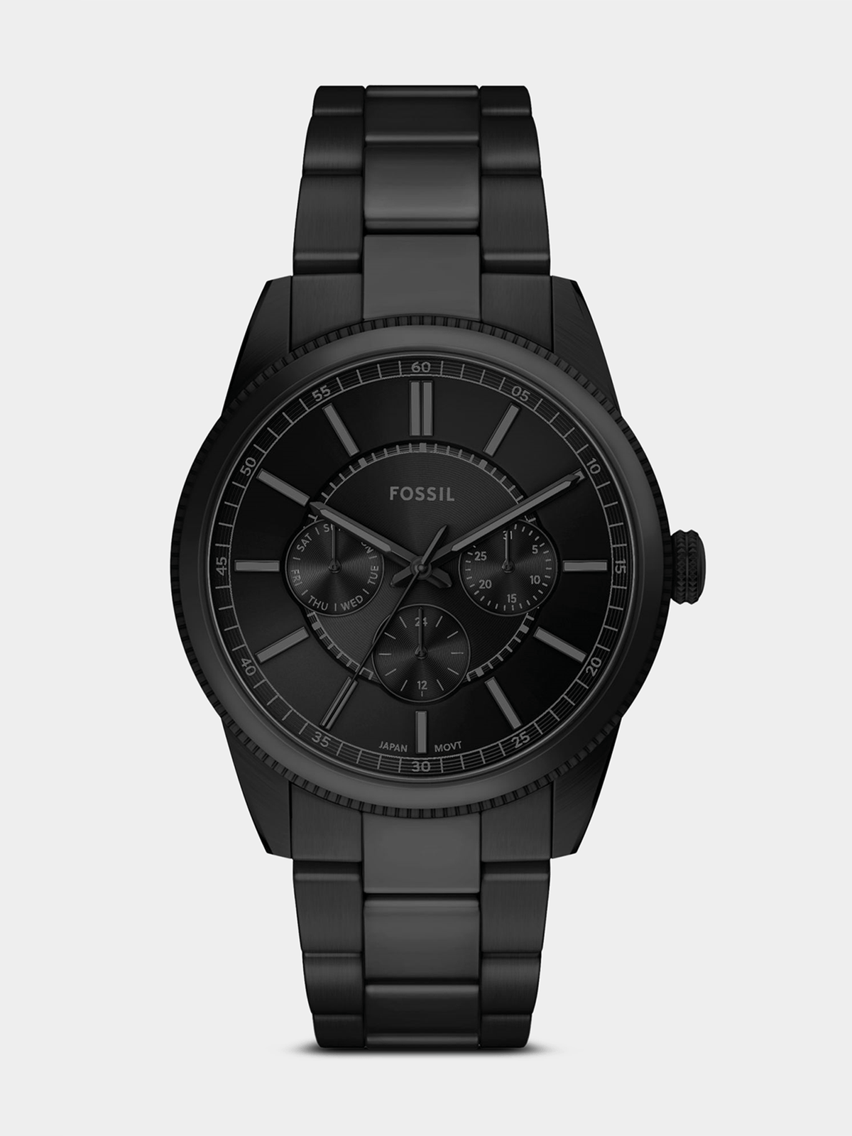 Fossil Mens Pearson Stainless Steel Multi Dial Bracelet Watch In Black