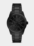 Fossil Mens Pearson Stainless Steel Multi Dial Bracelet Watch In Black