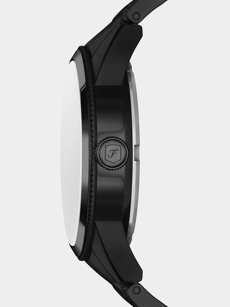 Fossil Mens Pearson Stainless Steel Multi Dial Bracelet Watch In Black