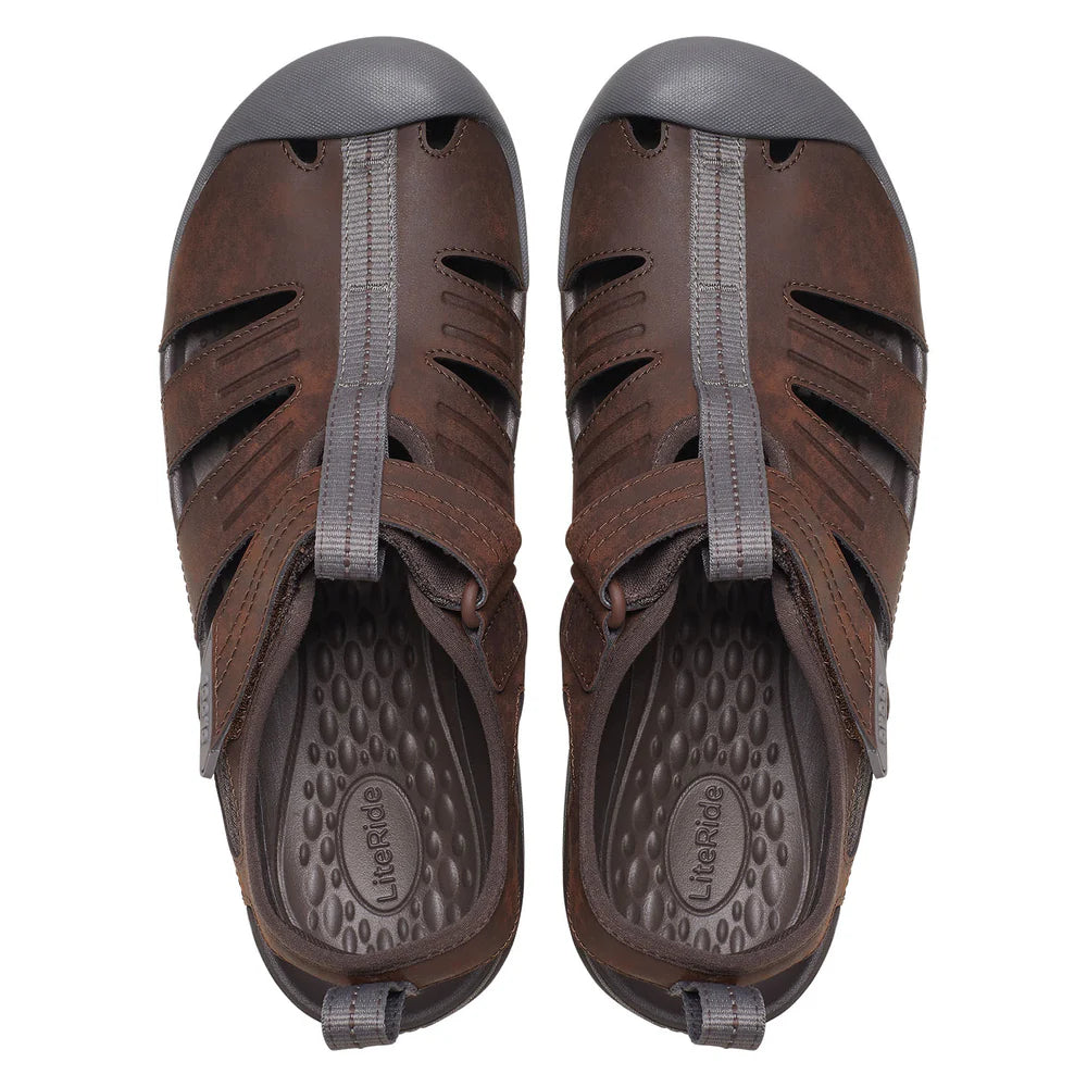 Crocs Mens Yukom Fisherman Sandals In Chocolate