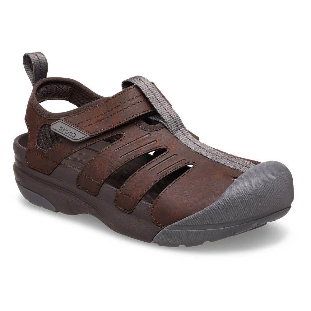 Crocs Mens Yukom Fisherman Sandals In Chocolate