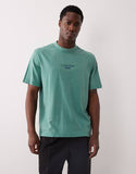 Calvin Klein Mens 206 Acid Wash Graphic T-Shirt In Green