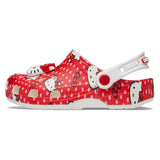 Crocs Kiddies Hello Kitty Classic Clog Shoe In Red & White