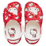 Crocs Kiddies Hello Kitty Classic Clog Shoe In Red & White