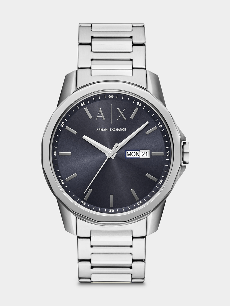 Armani Exchange Mens Stainless Steel Watch In Silver