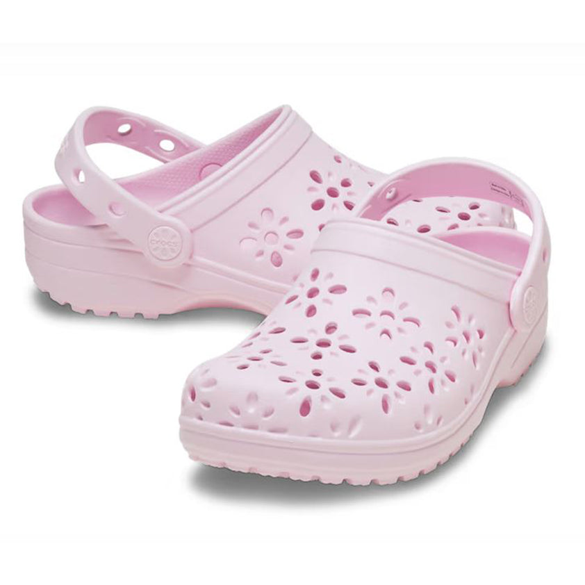 Crocs Girls Classic Cut Out Clog Shoes In Light Pink