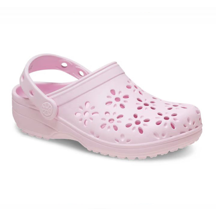 Crocs Girls Classic Cut Out Clog Shoes In Light Pink