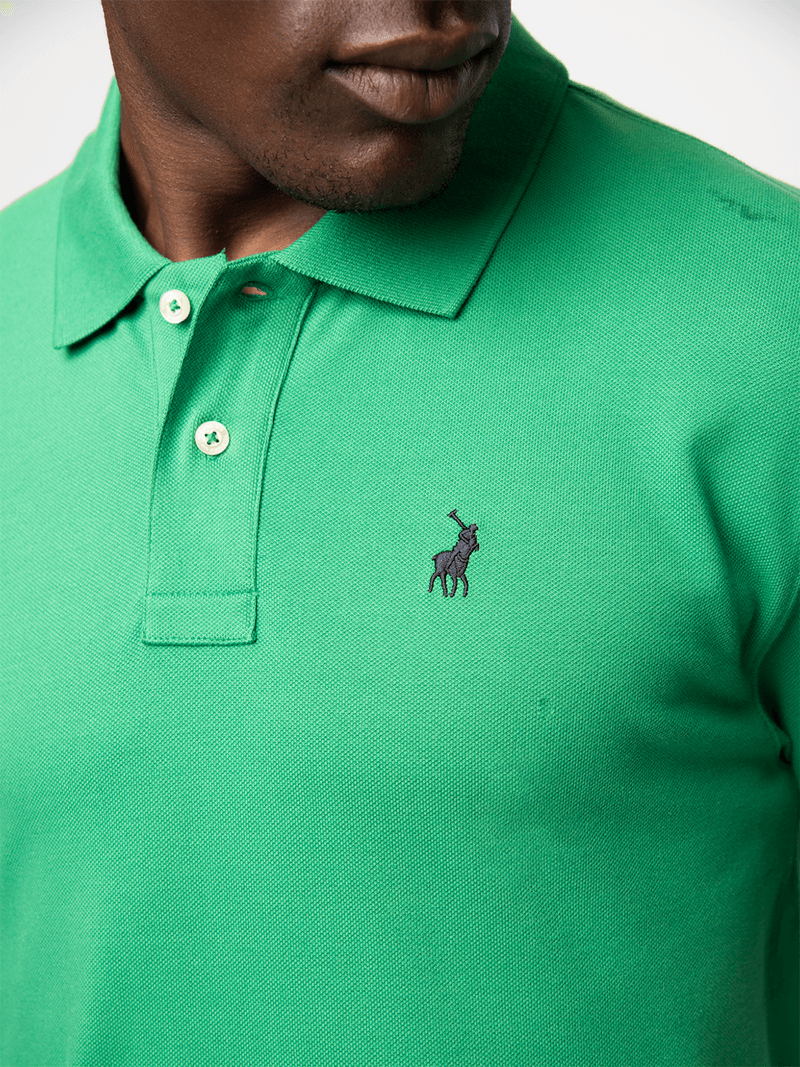 Polo Mens Green Essential Pique Ss Golfer