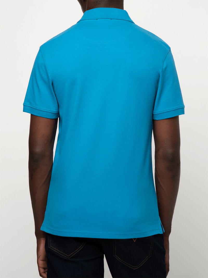 Polo Mens Blue Essential Pique Ss Golfer