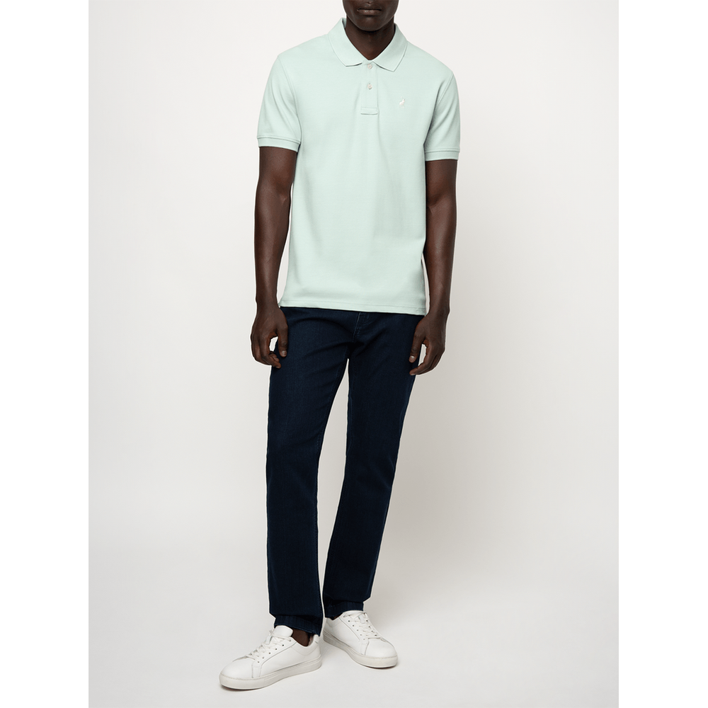 Polo Mens Short Sleeves Essential Pique Golfer In Aqua