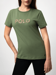 Polo Womens Olive Amelia Ss Embelished T-Shirt