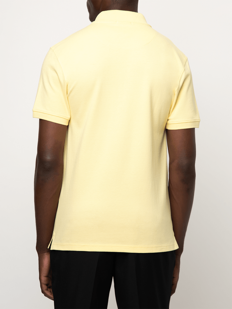 Polo Mens Light Yellow Essential Pique Ss Golfer