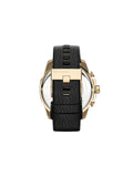 Diesel Bezel Black Dial Leather Strap Watch For Men