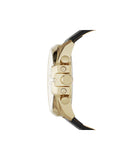 Diesel Bezel Black Dial Leather Strap Watch For Men