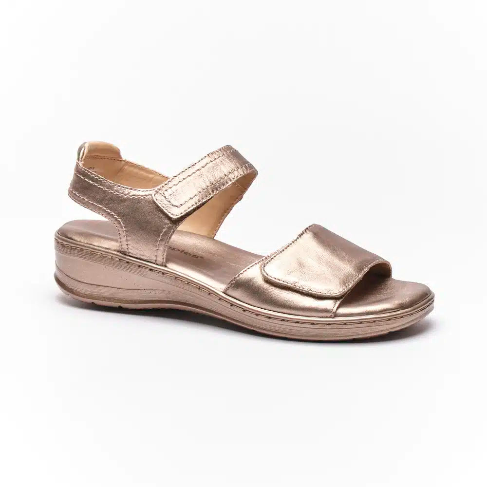 Hush Puppies Ladies Yvone Leather Sandals In Metallic